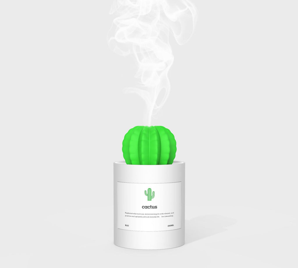 Air Humidificateur Soft LED lumière Cactus Ultrasonic Aroma Essential Oil Diffuseur pour la voiture de maison