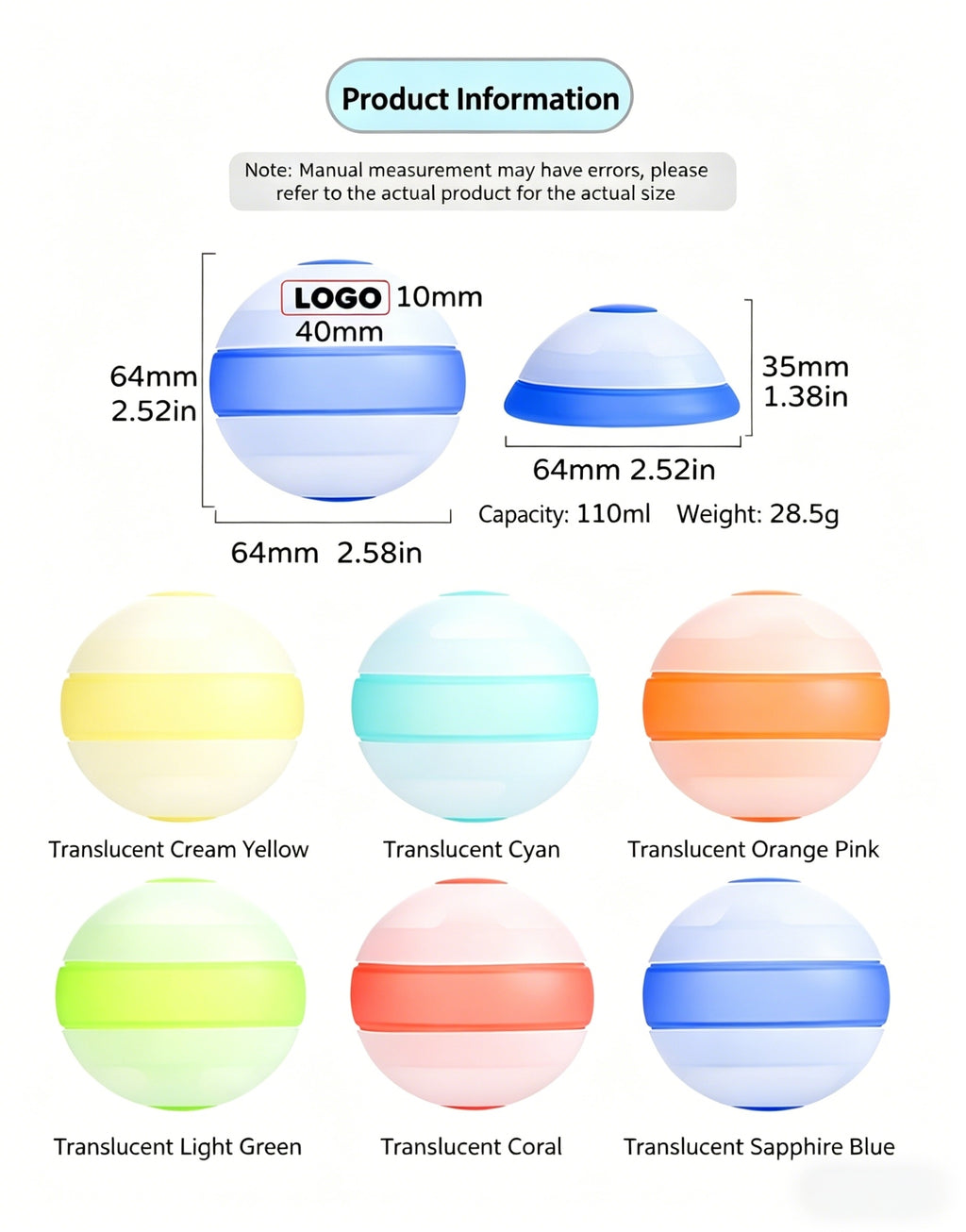 6-Pack Reusable Silicone Water Ball
