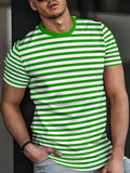 T-shirt casual classique et stripe imprimé 3F