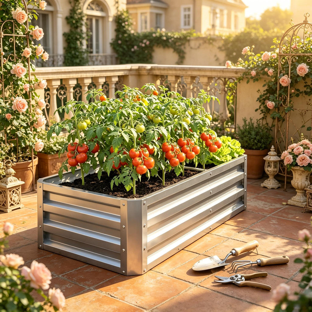 Lit de jardin galvanisé