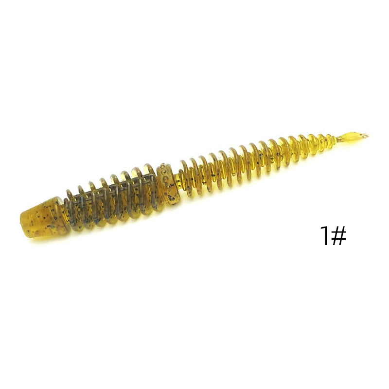L'eau flottante statique Inverser l'aiguille filetée Tail Soft Bait Full Body Spoiler Soft Worm Bai