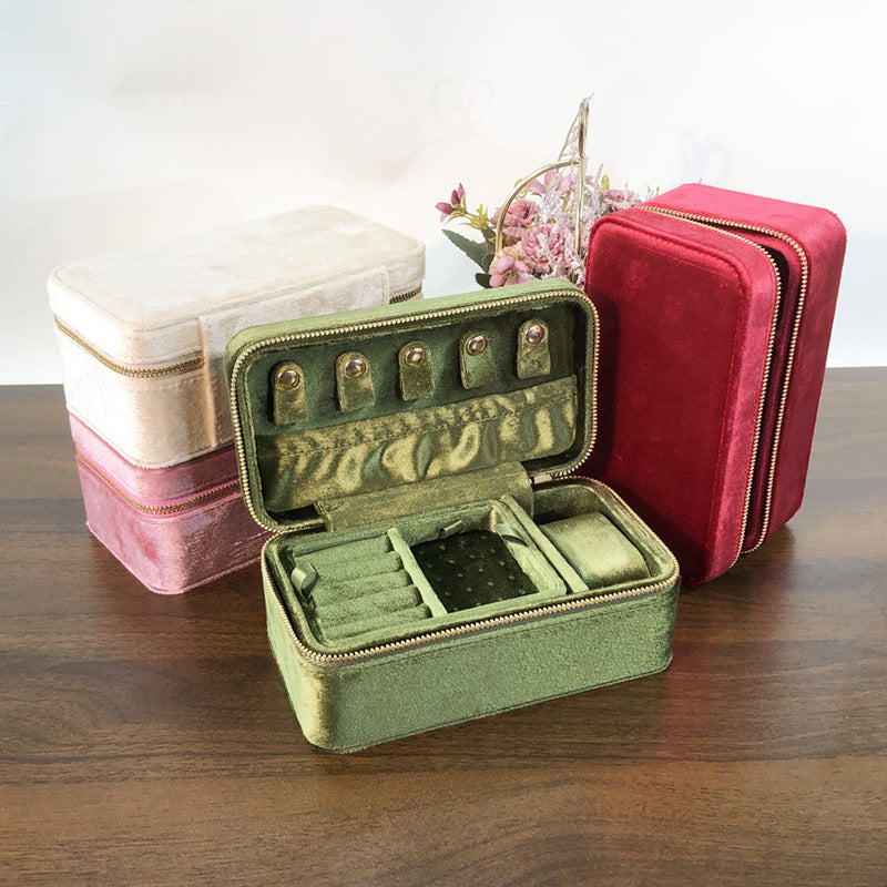 Boîte à bijoux Velvet à deux étages avec compartiments