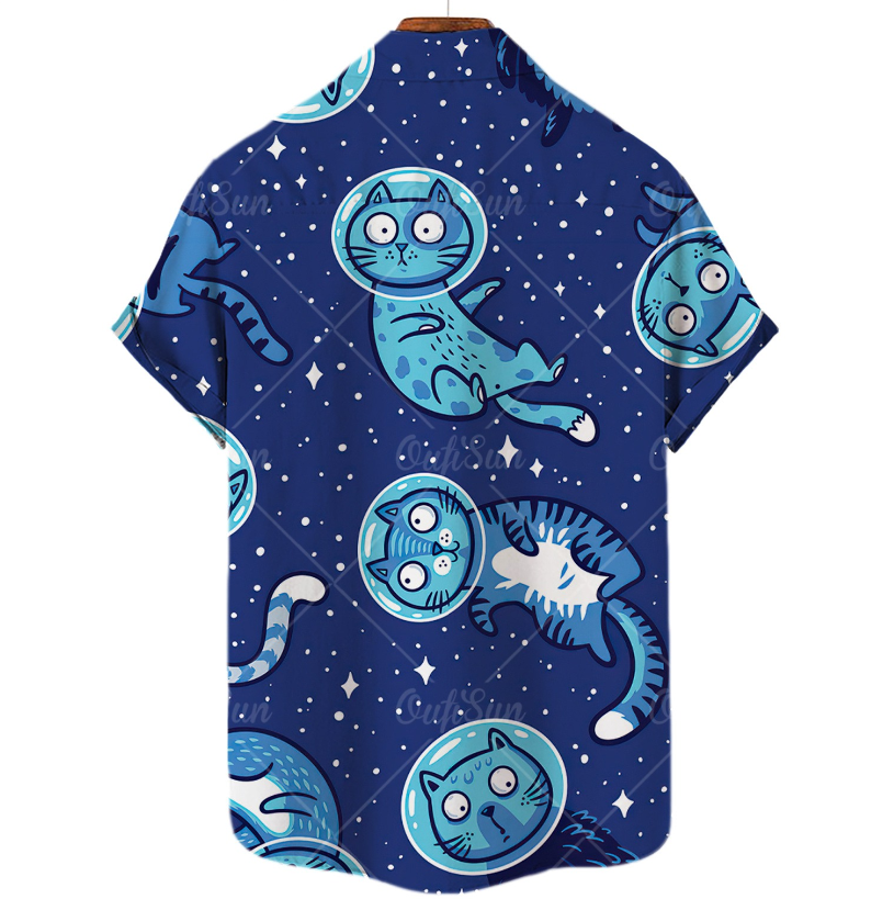 Chemise de chat hawaïen imprimée 3D
