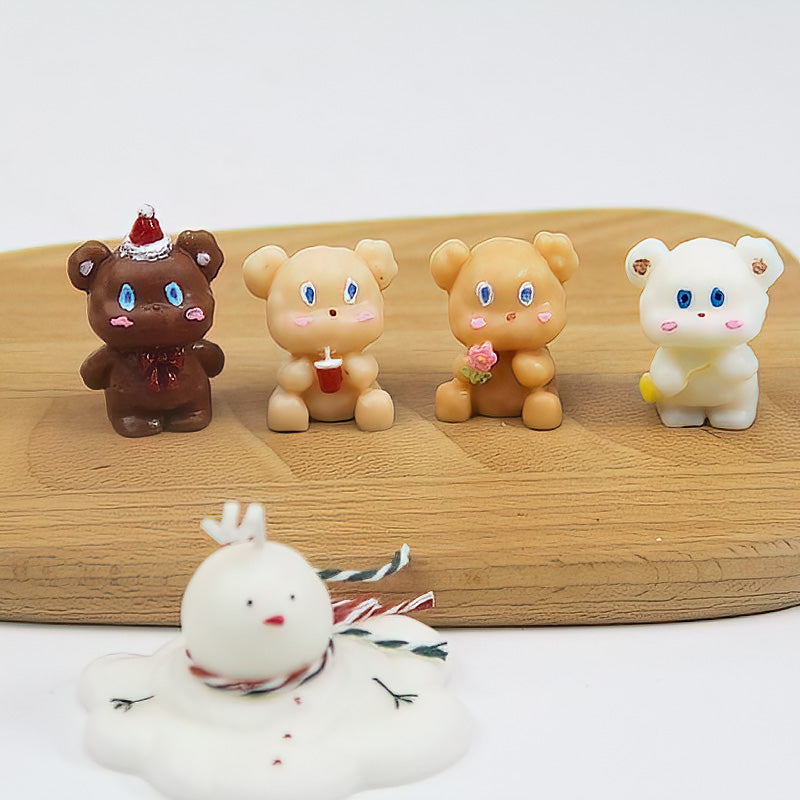 Bougie d'ours mignon Cake DIY Anniversaire Aromathérapie Bougie Silicone Moule de cuisson