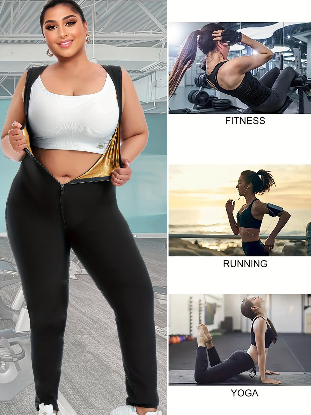 Plus taille Sauna costume pour les femmes Full Body Waist Trainer pour les femmes respirant underarm Desig
