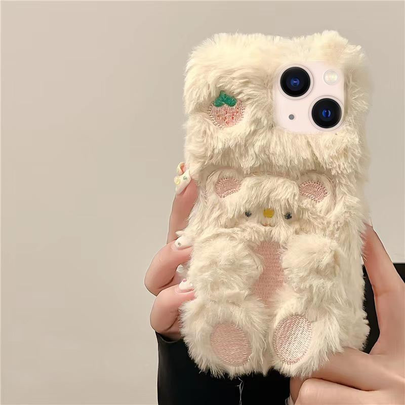 Étui téléphonique en peluche japonaise et coréenne