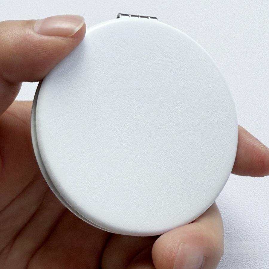 Miroir de maquillage double face en cuir avec pliage bricolage créatif pour usage portable