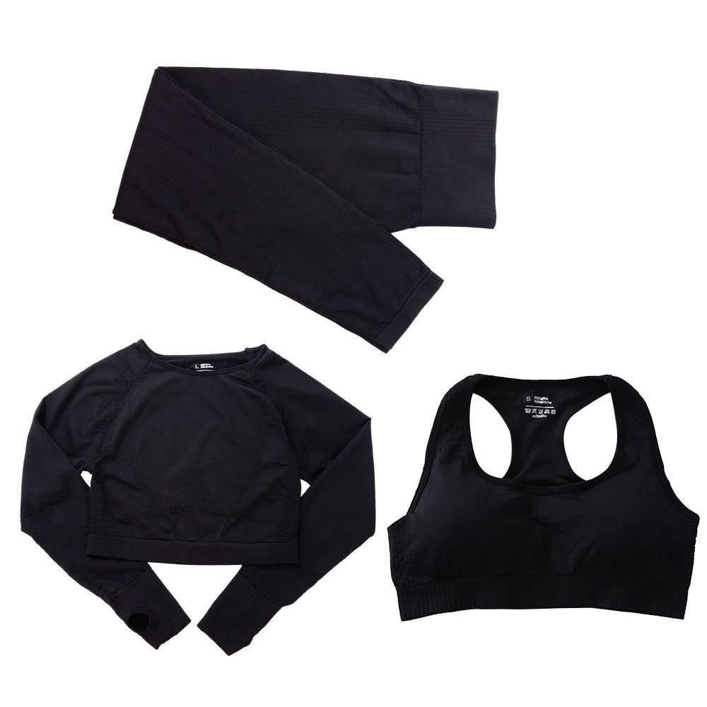 Top à manches longues et pantalons de soutien-gorge en trois pièces