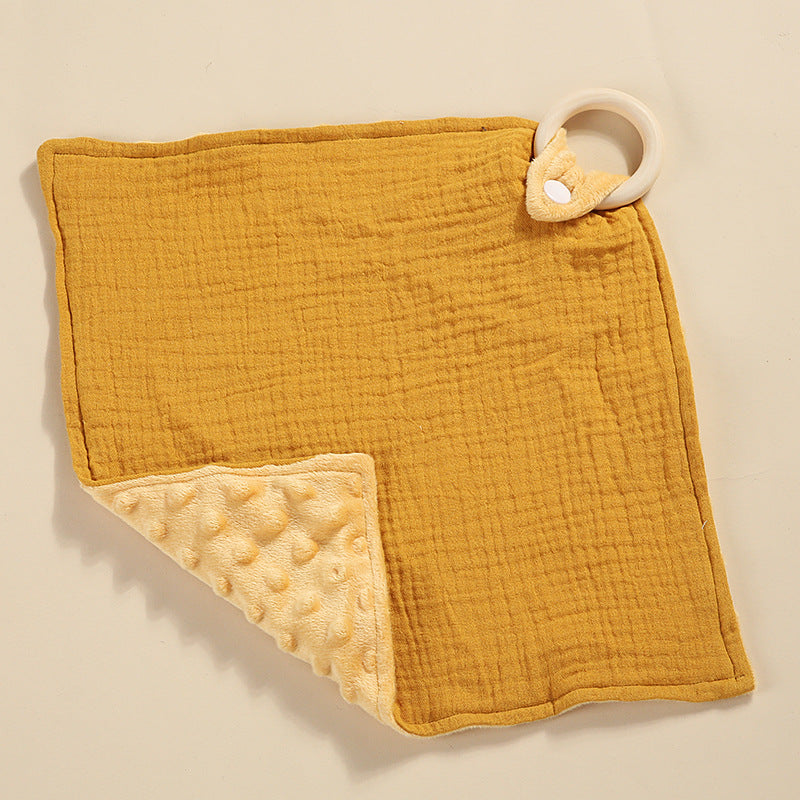 Bite anneau double couche Crêpe Serviette Saliva Baby Doll Square Serviette