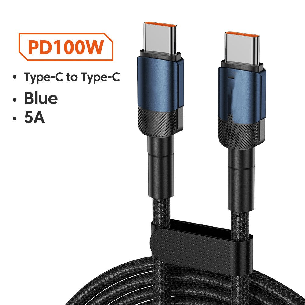 Câble de données en alliage d'aluminium PD100W Câble de charge rapide Câble de charge USB