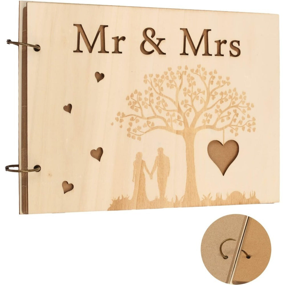 Mr. & Mrs. Livre d'or anniversaire de mariage - Livre d'or de mariage avec un arbre de coeur