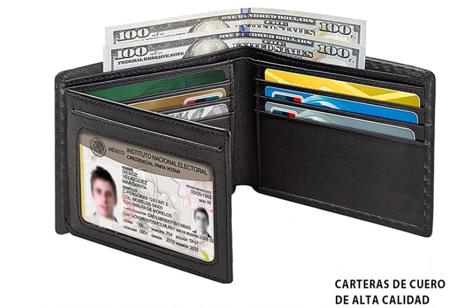 Portefeuille anti-magnétique mince pour hommes Wallet spécial en fibre de carbone Dollar multi cartes