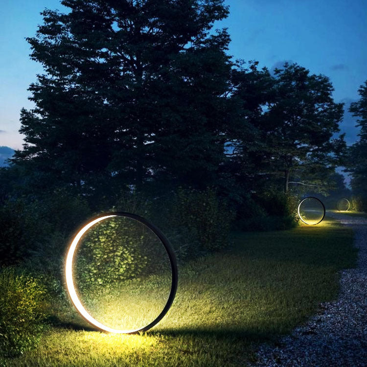 Courtyard pelouse lampe extérieur étanche simple anneau rond lampe de paysage