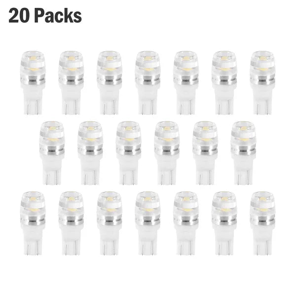 Ampoules de voiture à LED 20Pcs T10 2323SMD 6500K de remplacement de lampes auto blanches pour la porte de carte dôme