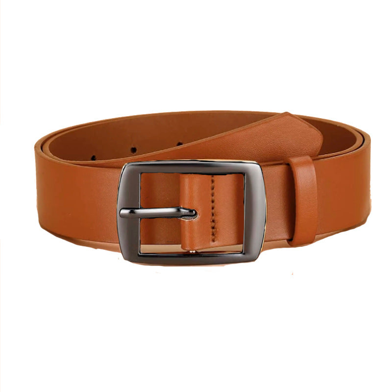 Boucle d'épingle pour homme PU Ceinture à oeillets en microfibre Mode Ceinture décontractée