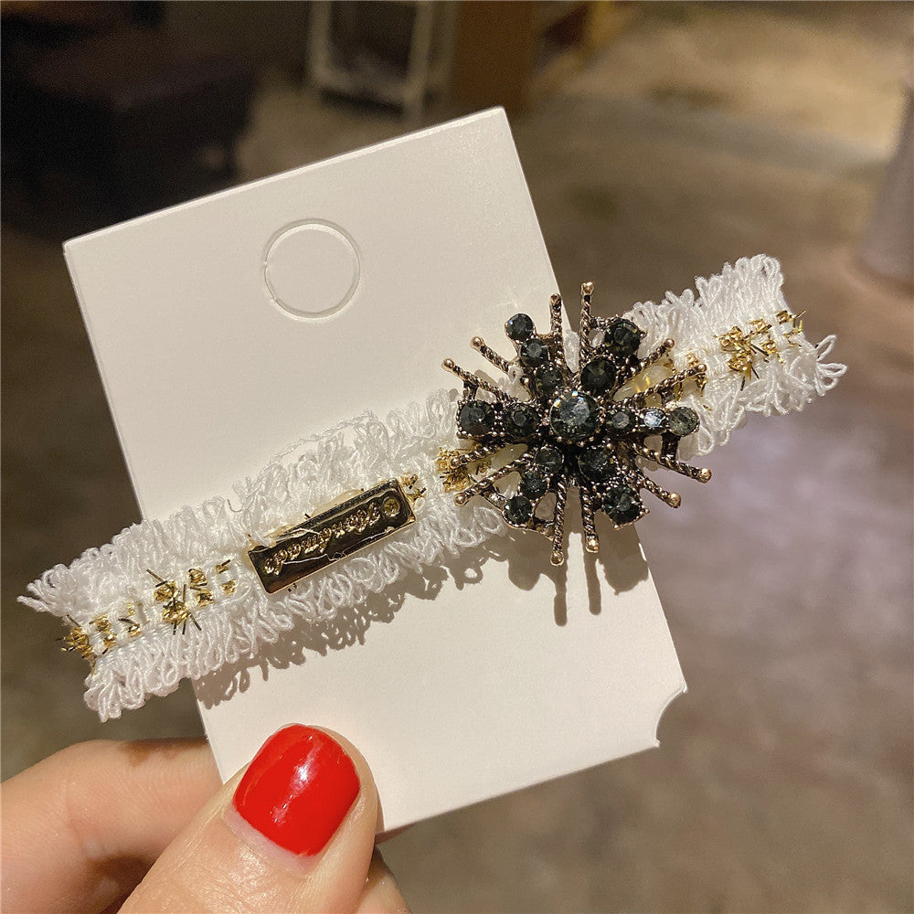 Tissu tchèque diamant côté Strass Laine dos Clip cheveux