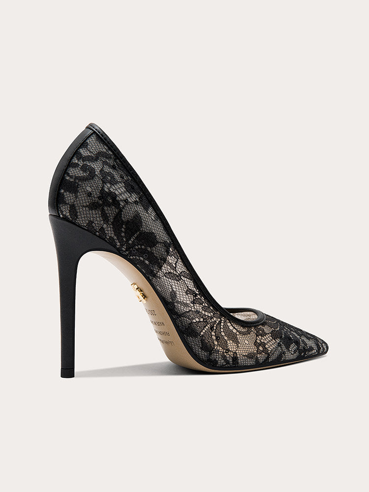 Talons hauts en dentelle pour femmes de plus grande taille