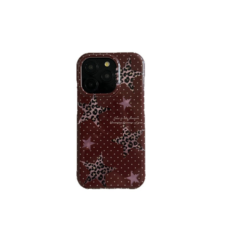 Double couche demi-paquet Polka Dot Phone Case XINGX Leopard Imprimé housse de protection