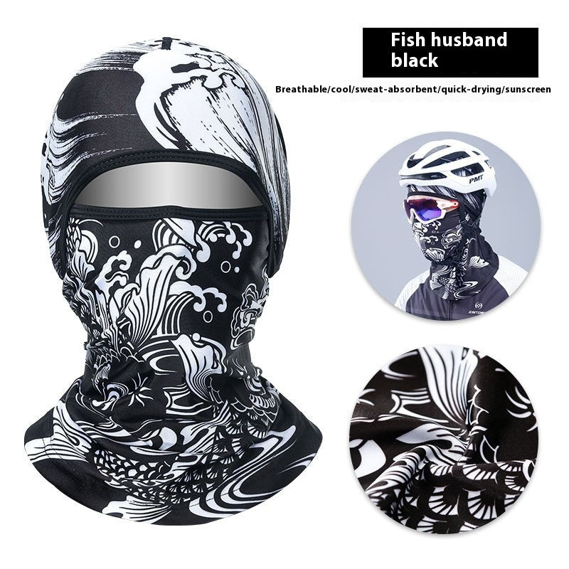 Summer Ice Silk Sun Protection Masque de protection de la tête des hommes Full Face Fishing Sun Protection Scar
