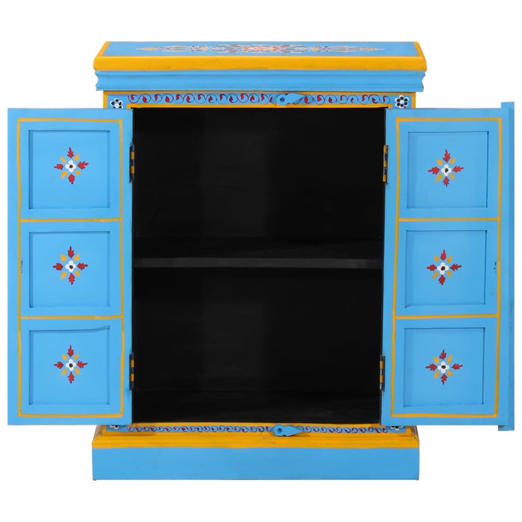 Buffet Mango massif en bois Turquoise peint à la main