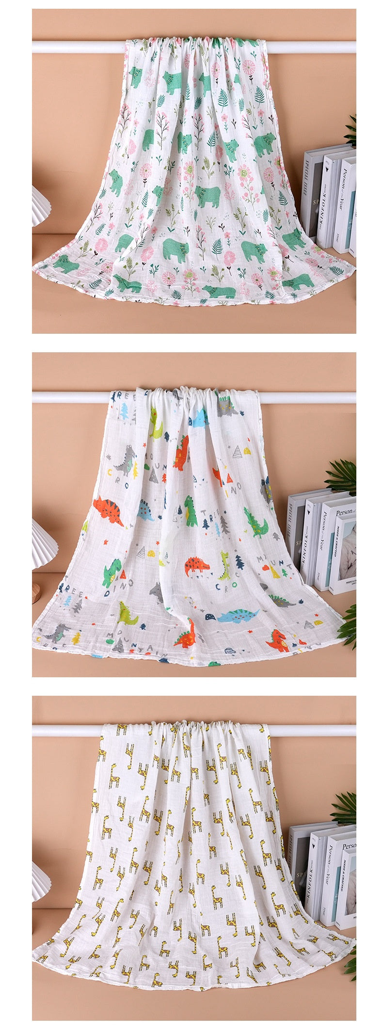 Double couche Gauze Gro-bag Muslin Nouveau-né Serviette de swap
