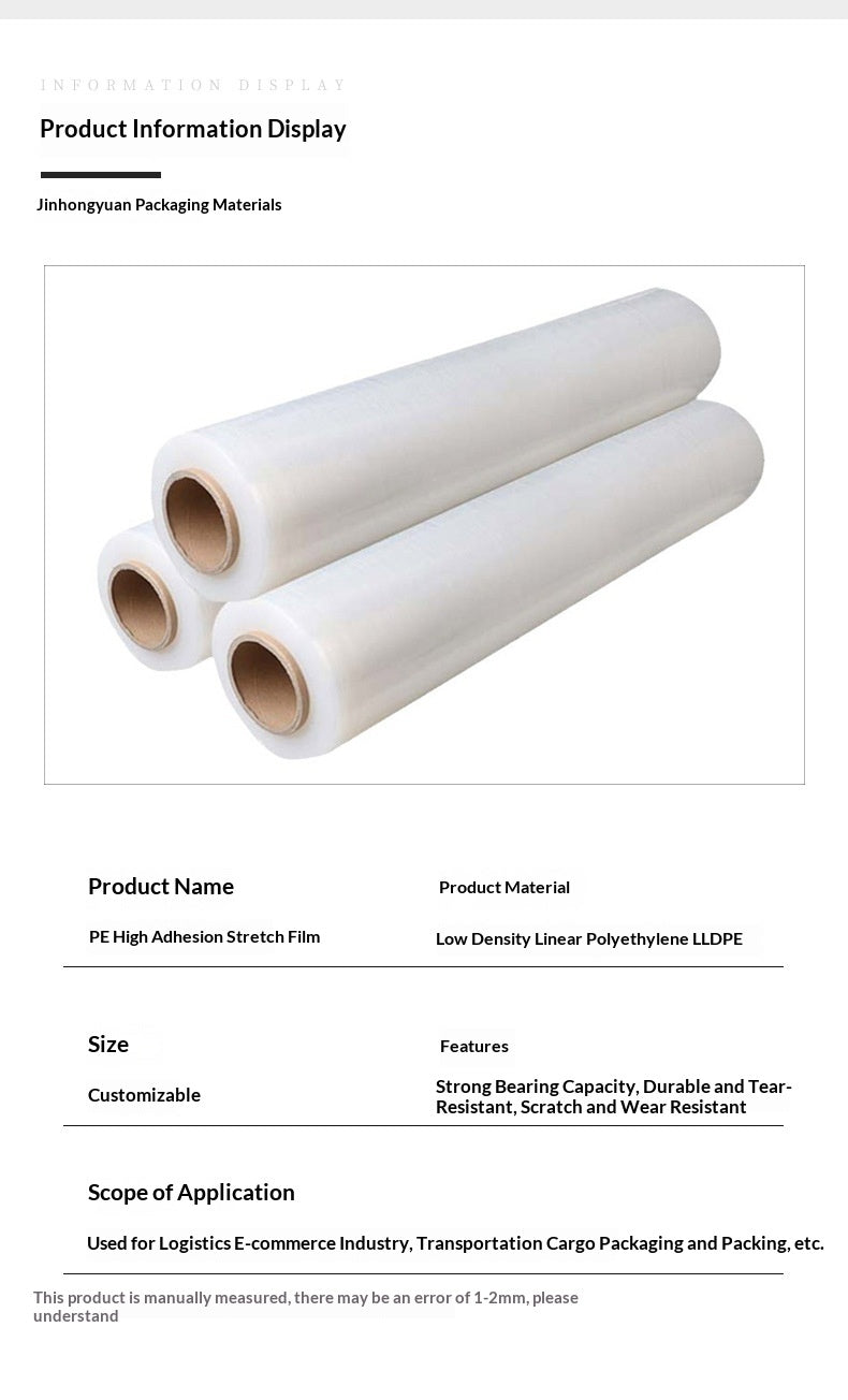 Paqueté PE Stretch autocollant Cling Film haute élasticité