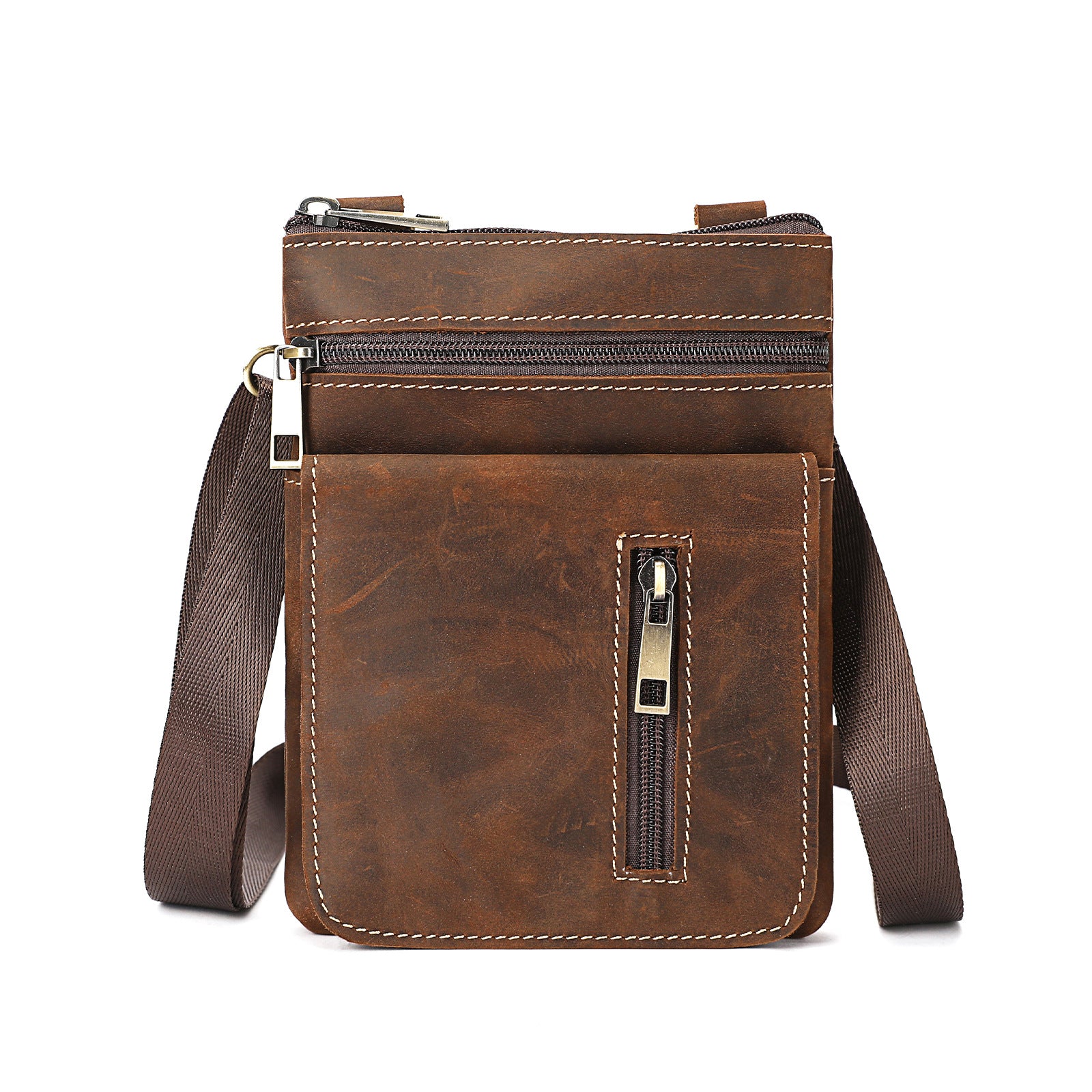Retro Premier couche Cowhide Crazy Horse sac de corps en cuir