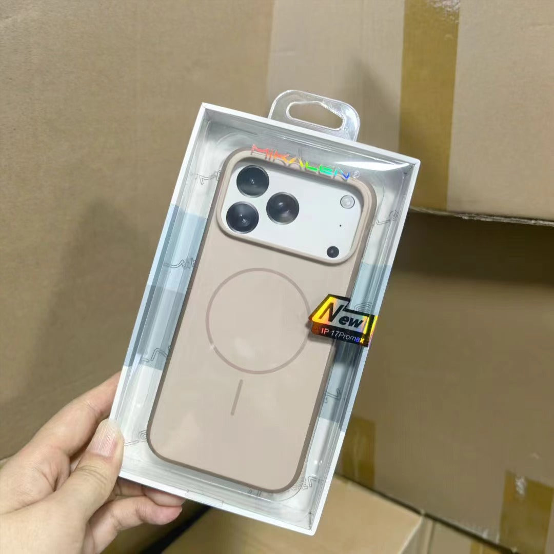 Aspiration magnétique de la peau bicolore AI Photo Button Phone Case