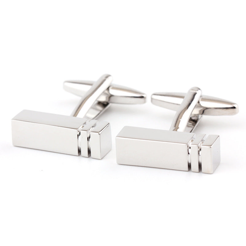 Boutons de manchette en métal rectangulaire Cuff Français Chemise Français Hommes Femmes Boutons de manchette