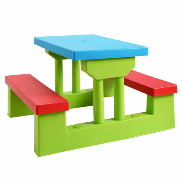 Ensemble de table de pique-nique extérieur pour enfants avec parapluie de protection UV pliable