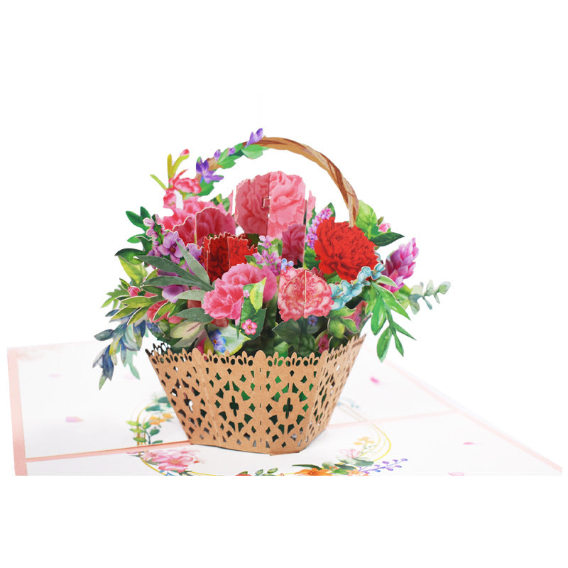 3D PopUp Flower Bouquet Cards Cadeaux Anniversaire PopUp Mom Floral Bouquet Wife Invitation C