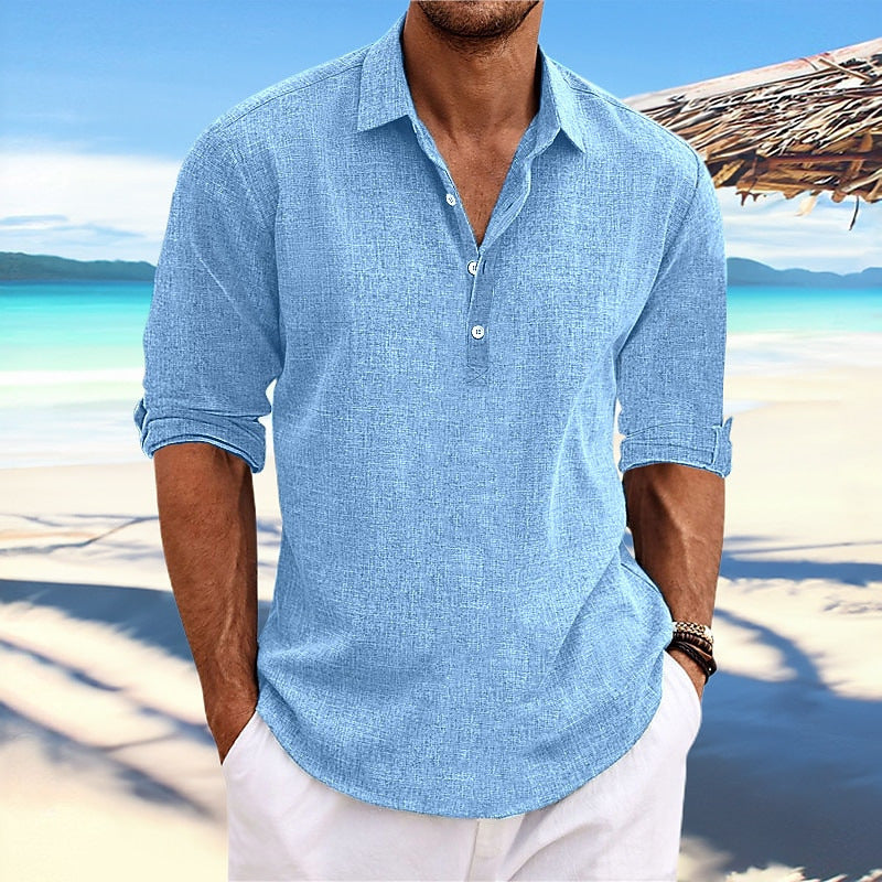 Vêtements pour hommes Pullover d'été Doublure de la mode jeunesse loin à manches longues maison chemise casual.