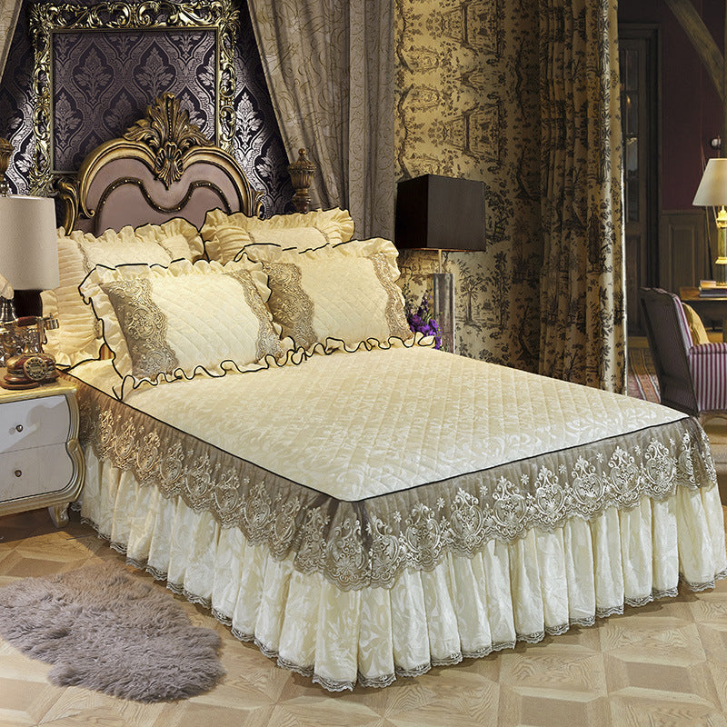 Style coréen Velvet Lit matelassé Jupe Solid Color Style européen