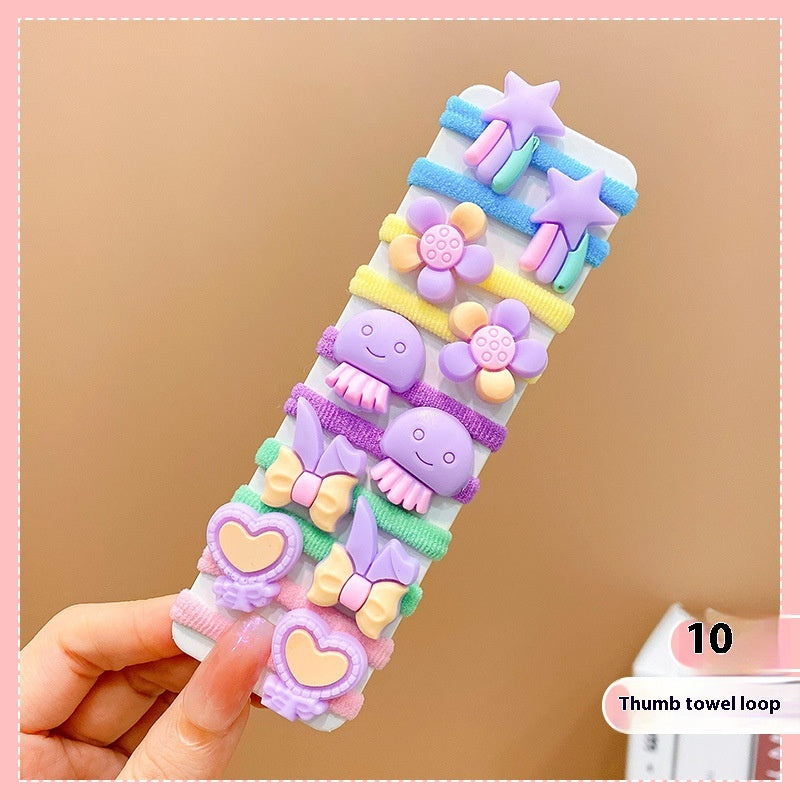 Bande en caoutchouc Femelle Reliure de cheveux pour enfants Bande de cheveux cartoon mignon Bébé cheveux amical Strin