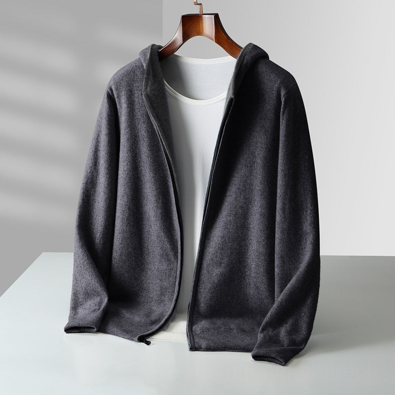 Cashmere Cardigan à capuche casual pour hommes