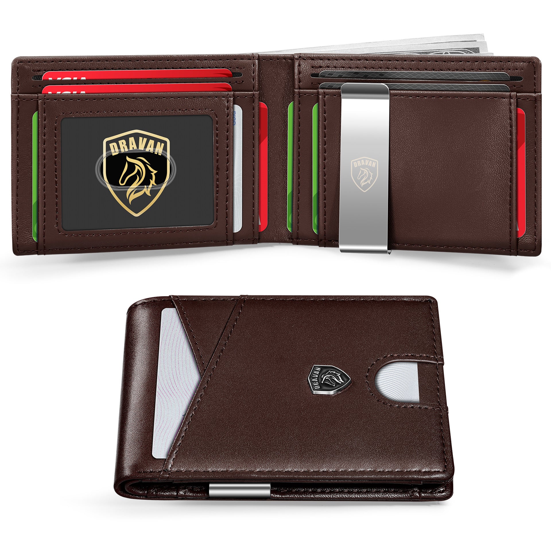 Porte-carte Portable en fibre de carbone Sac en cuir pour hommes