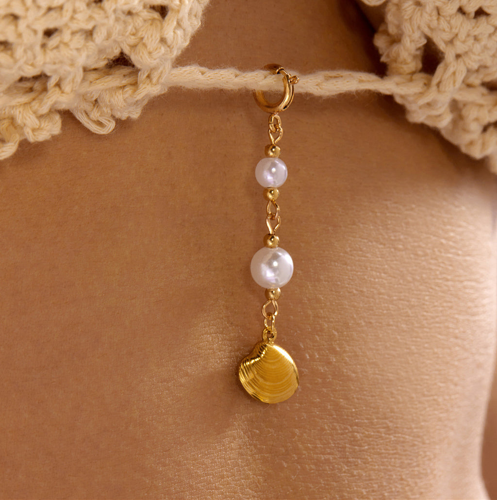 Acier inoxydable Shell et Starfish Bikini Pendentif boucle poitrine