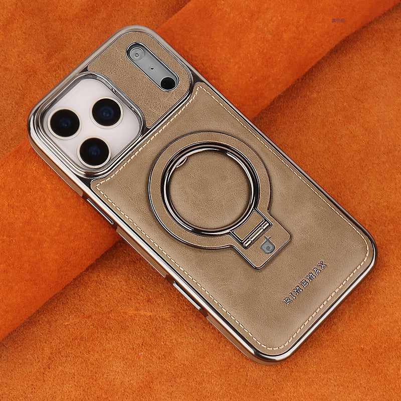 17promax Bracket magnétique résistant à la chute boîtier de téléphone en cuir