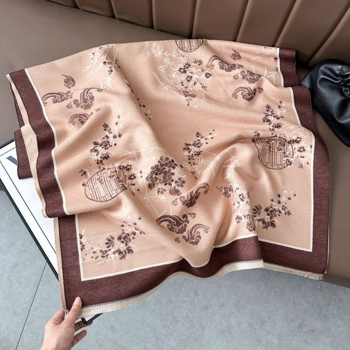 Retro Châle à sensation de cachemire - Écharpe chaude douce haut de gamme pour femmes Écharpe d'automne