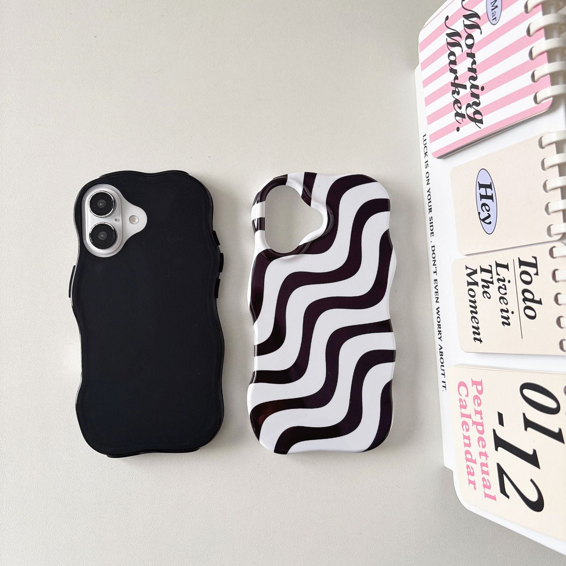 Japan-Korea Style Simple Wave Pattern Compatible Film 2-en-1