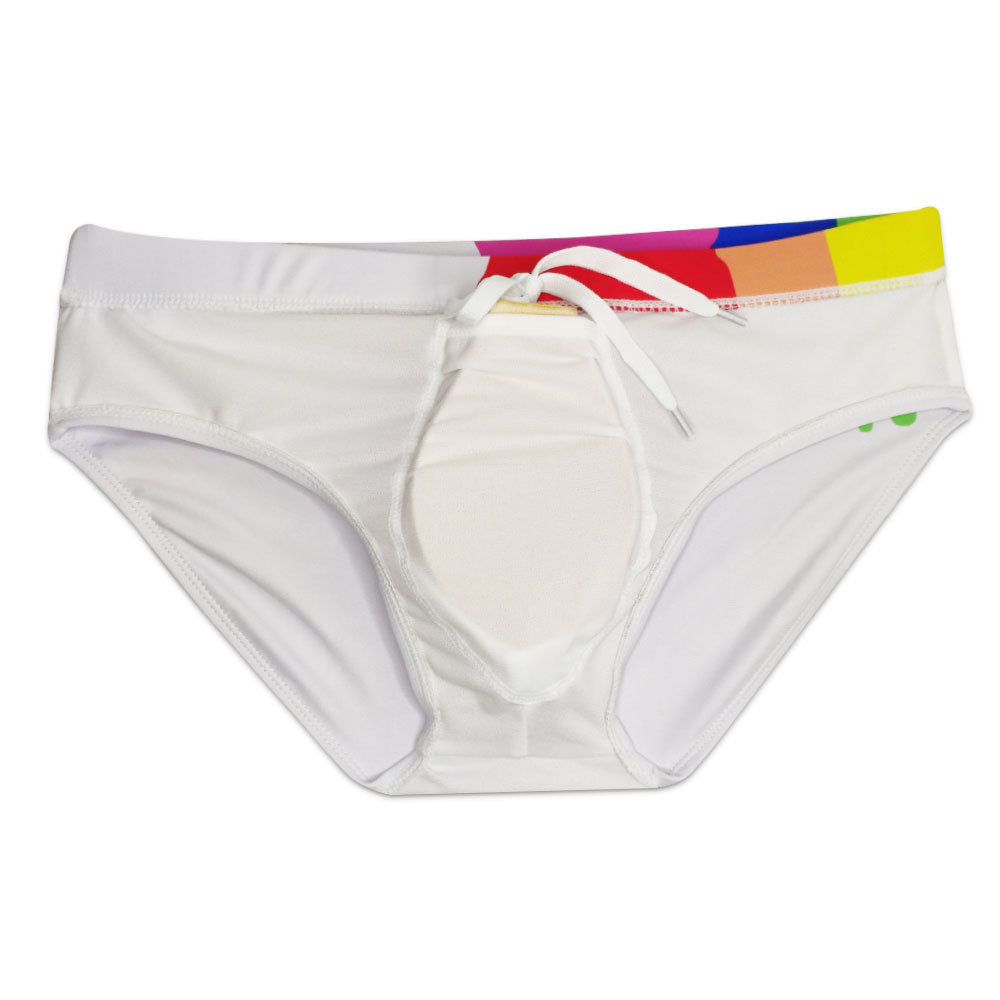 Slips de bain de tasse à ruban imprimé couleur sexy