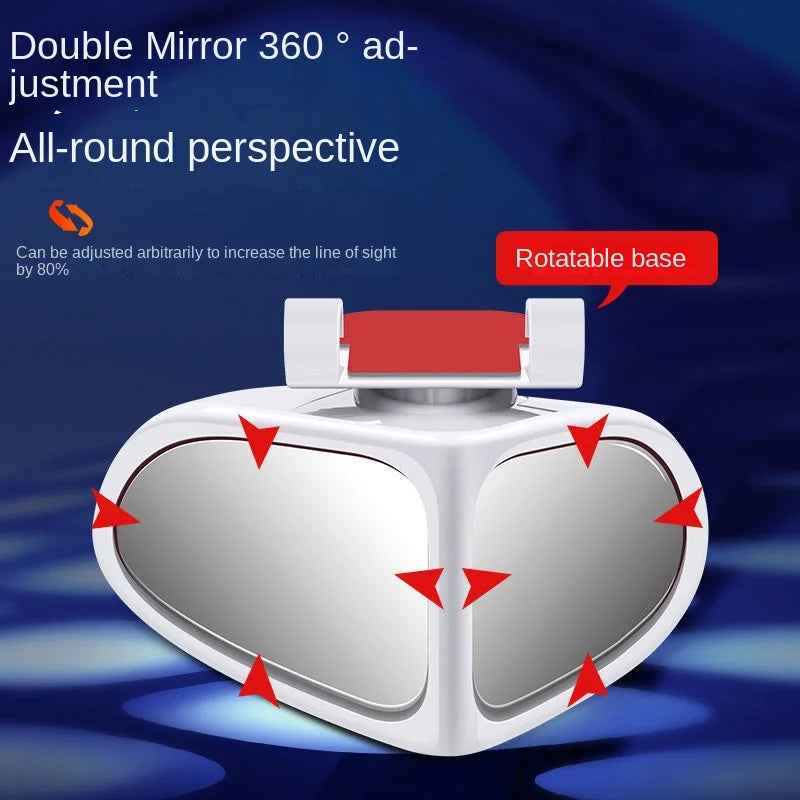 Voiture Renverser petit miroir rond avant et arrière roue grand-angle miroir à double bord Auxile