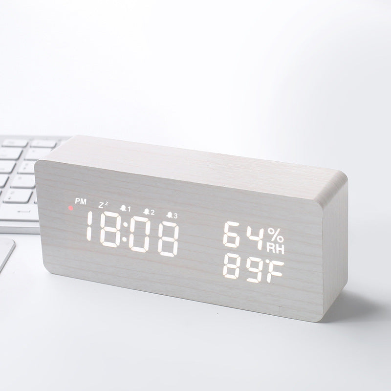 Intelligent Radio Control Clock LED bois électronique température numérique et humidité