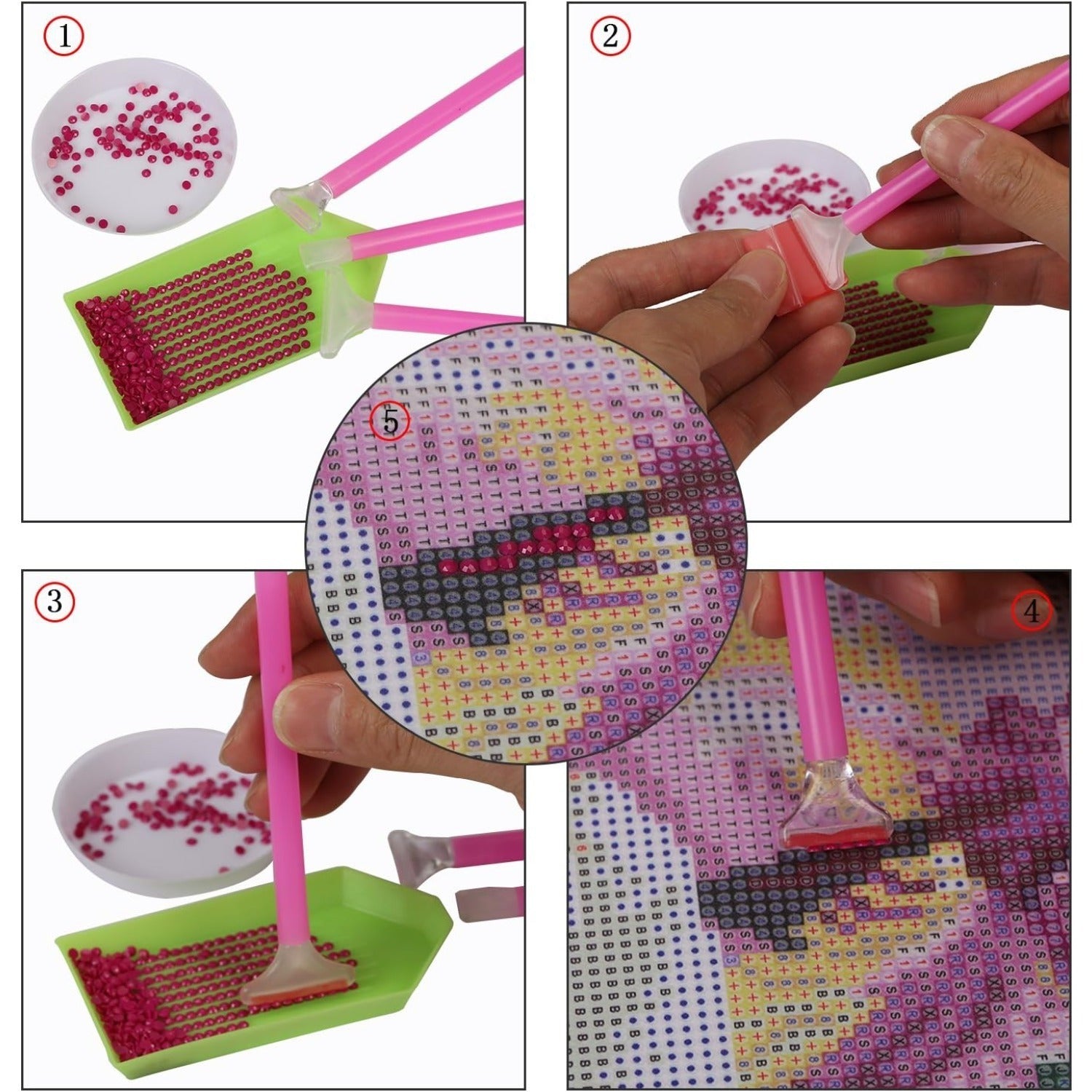 Ensemble de peinture diamantée - Ensemble d'outils à point croisé de série 111 pièces