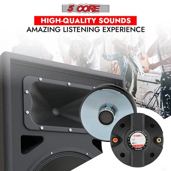 5 Core Compression Driver 3.5 pouces Tweeter Gorge de corne 220W Peak Loud 8 Ohm Diaph Titanium