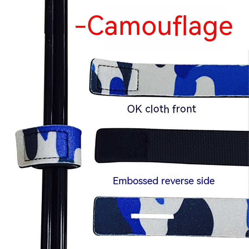 Équipement de pêche Peintre de reliure bande antidérapante Ratchet Tie vers le bas Velcro Rod Wrap Bundle Lur