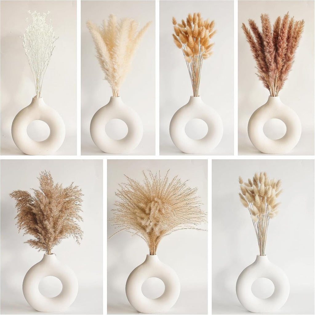 Ensemble de 128 décors d'herbes de pampas séchés