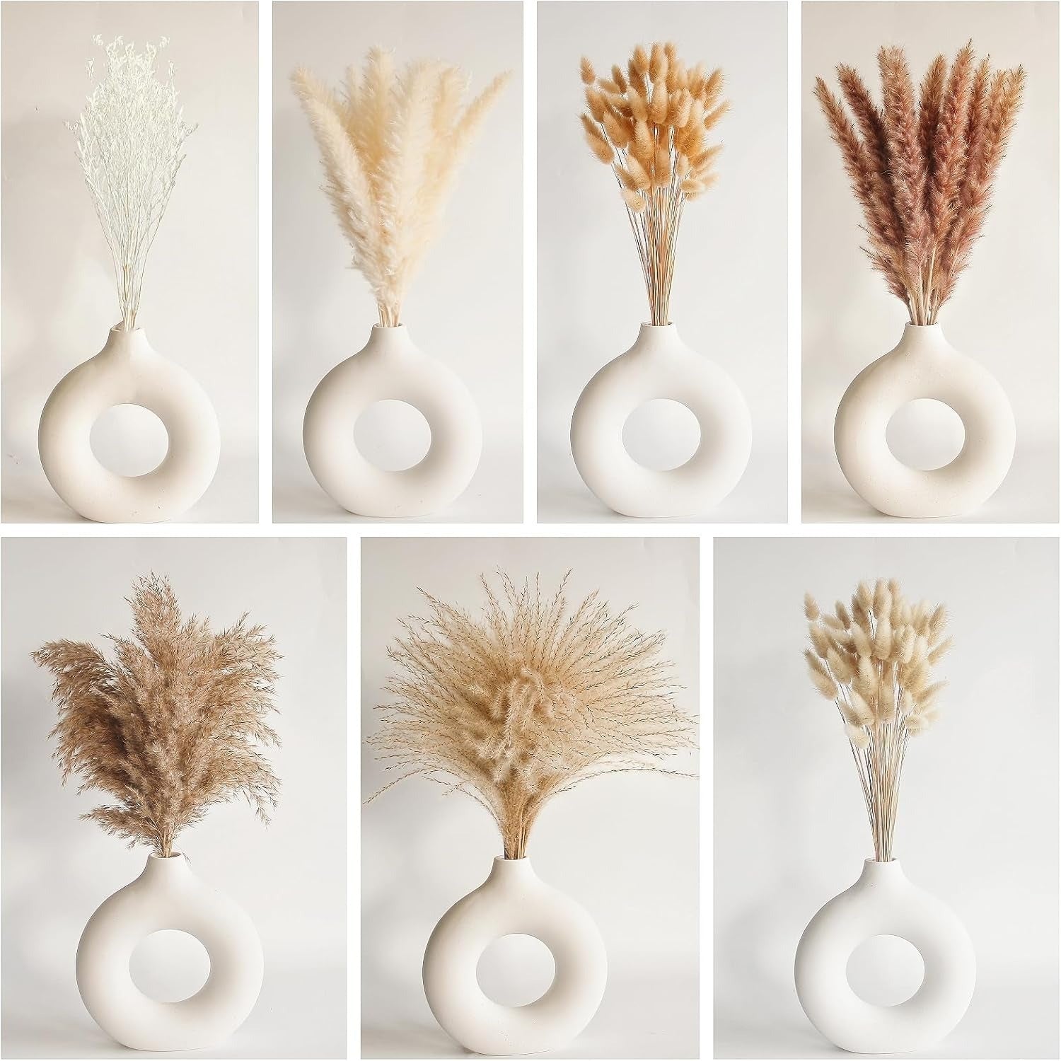 Ensemble de 128 décors d'herbes de pampas séchés