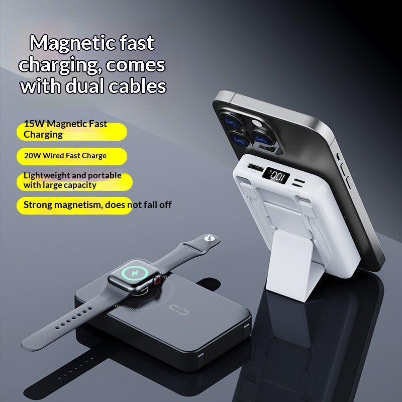 Chargeur sans fil magnétique avec support à double bobine intégré