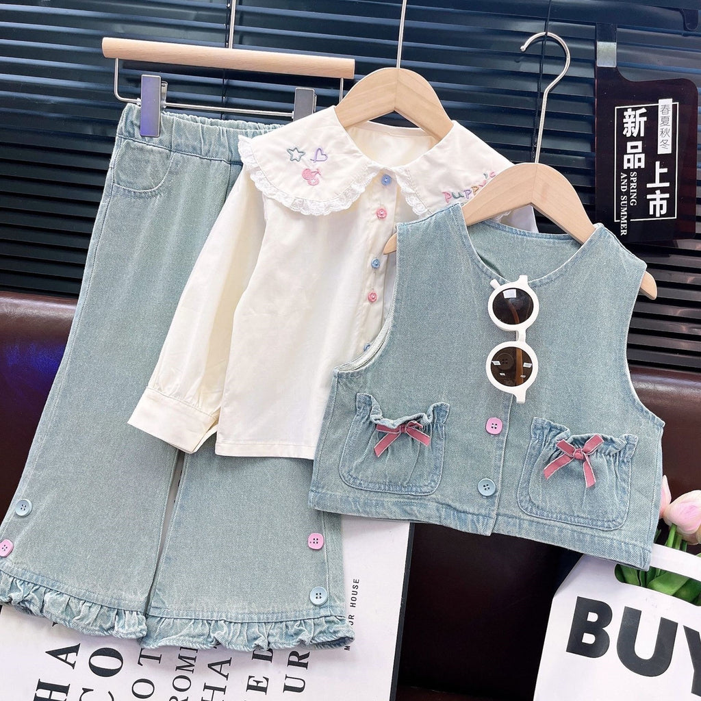 Costume de denim élégant et tendance pour filles